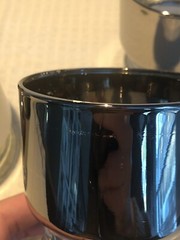4 Vtg MCM Dorothy Thorpe Wide Silver Band Stack Glasses Barware Tumbler Low Ball