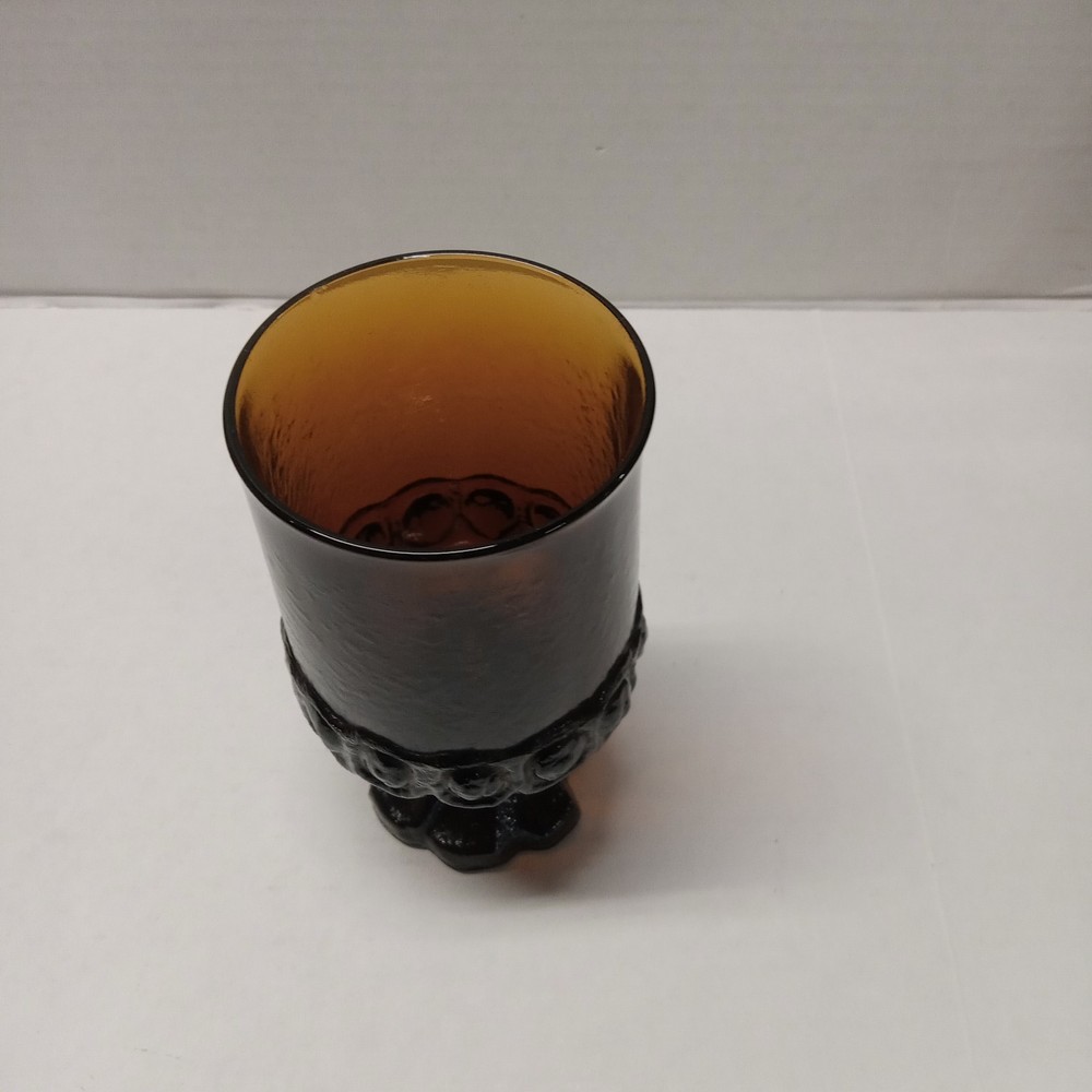 Franciscan Madeira Glass Smoke Brown Wine Goblet Footed Stem 5.5″ Vintage