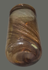 Attributed Murano Art Glass Hand Blown Pair Tumblers Glasses Copper Gold Color
