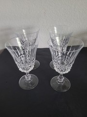 Vintage W.M. Dalton French Lead Crystal Wine Glasses Verite Pattern set of 4