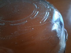 Glasbake Clear Round Casserole Bowl 1940s Poppy Pattern Pyrex 622-C B-L Lid