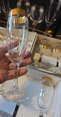 3 Box of 4 Each Cellini Crystal Stemware Glasses 24 KT Gold Trim Italy Vtg