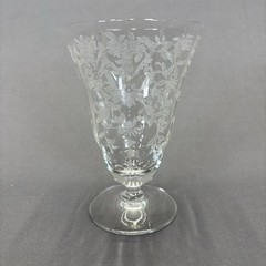 Morgantown Lace Bouquet Iced Tea Glass Water Goblet 5 1/2″ Set of 4 Etched