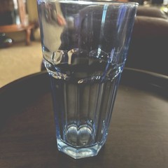 6 Vtg Libbey Duratuff Gibraltar Misty Ice Blue Glass 6 1/4” Tumblers Glasses. L1