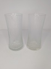 Pair Of littala Ultima Thule Crystal Glass Finland Barware ’68 Wirkkala Tumblers