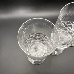 Vintage Small Stemware Crystal Glass 6” Wine Water Goblets Stems Set of 3