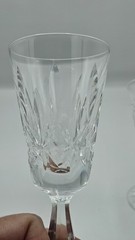 Set of 6 Wine Glasses ~ Vintage Crystal Stemware ~ Unique/Unusual! 5 7/8” Tall