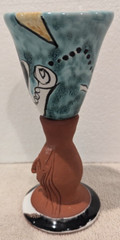 Funky 3D Studio Art Pottery Handmade Goblet/Chalice Stoneware. Vintage.