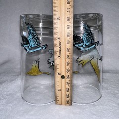 Vintage Pair Of 50’s Boscul Wild Geese Drinking Glasses Tumbler Weighted Bottom