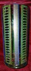 SET of 14 Culver Bar Glassware Tumblers Highballs Vibrant Blue Green Gold Marked