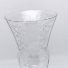 Set of 2 Cambridge Glass Etched Portia Clear Stemmed ICED TEA GOBLETS 7-1/2″H
