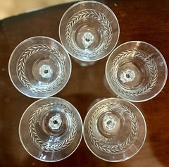 Libbey Rock Sharpe Jefferson 3006 5-1/2″ Champagne Tall Sherbet glasses set of 5