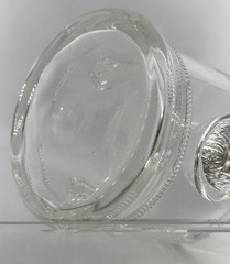 Crystal Ice Champagne Bucket Applied Roped Lions Heads 8” Tall Blown Glass 3lbs.