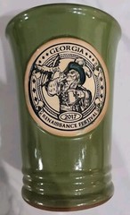 2017 Georgia Renaissance Festival Green Goblet With Pirate And Parrot Design
