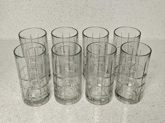 Vintage Anchor Hocking Tartan Manchester Iced Tea Glasses 16 oz Set of 8 Heavy