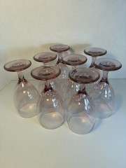 Vintage Libbey Premier Pink Plum 16 oz. Iced Tea / Water Glasses – Set of 8 Wine