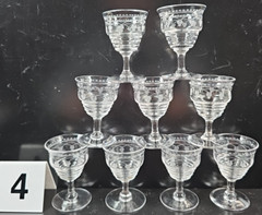 31 Pc Stuart Crystal Dash Dot Stemware Lot Depression Clear Cut England Antique