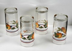 VTG Corning Abundance – 14 Oz Cooler/Drinking Glass, Set of 4 Retro Tumblers