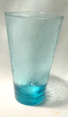 Vintage Fire And Light? Blue Recycled Glass Tumbler Aqua Barware B2