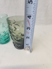 Anchor Hocking Lido Milano Juice Glasses 3” Tall Blue And Green Set of 3