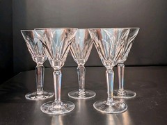 5 Waterford crystal Sheila Claret 6.5″ Wine Glasses- Gothic mark