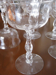 8 FOSTORIA CELLINI (LOOP OPTIC) CHAMPAGNE/SHERBETS GLASSES 5 3/4″