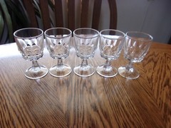 Liquor Cordial Arcoroc Artic Wine Crystal Cut 6-Sided Stem 1.5 Oz – Set of 5