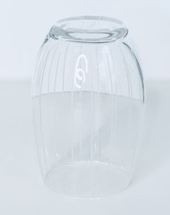Mikasa Slovakia CHEERS Etched White Vertical Lines 17 OZ Stemless Wine Glass NEW