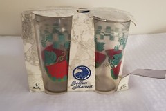 Vtg Anchor Glass Watermelon Golden Harvest 16oz Tumblers Set Of 4 New Summer