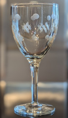 Set/4 Vintage Criss Cross & Punties Xs & Os Wine Glass Water Goblet 10oz 7 3/8″T