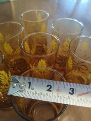Libby Amber «Wheat and Ribbon» Tumbler. Set Of 7.