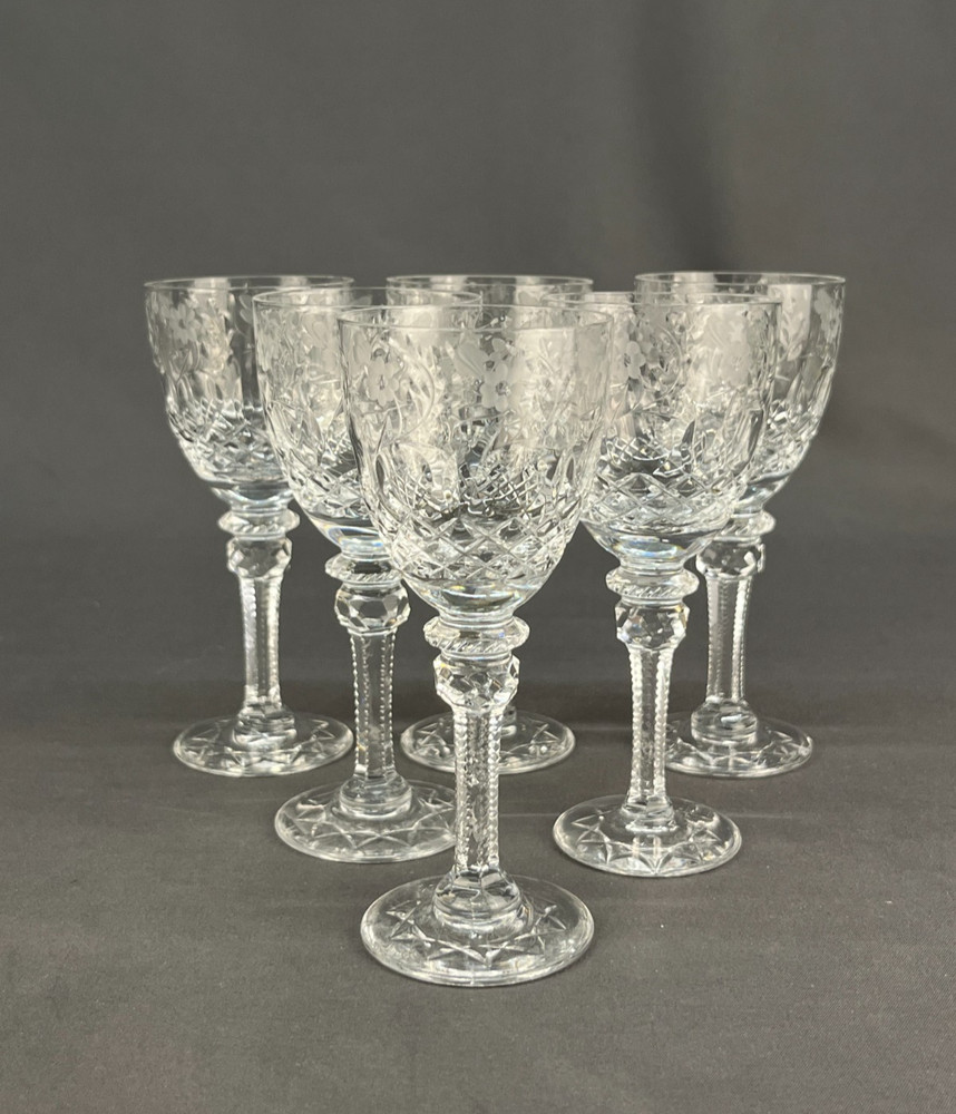 6 Rogaska GALLIA Crystal 5″ Cordial Glasses: MINT