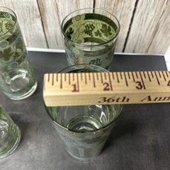 Vintage Golden Grapes Barware Glasses Grapes Columns Cera Mid Century
