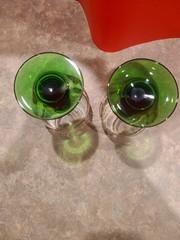 Pair of Roemer Stemware Beehive Design Stems Heidelberg Souvenir Wine Glasses