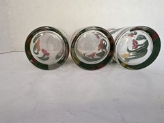 Vintage Indiana Glass Floral Tulip Tumblers Set of 3 Clear Glass