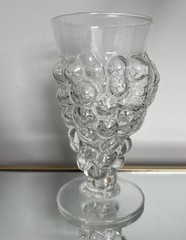 Rare Vintage Mold Blown Grape Bunch & Leaves Tea Tumbler Glass Clear Cup MCM Cup
