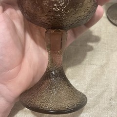 Set Of 6 Fostoria «Woodland Brown» Gray Wine Glasses Goblets Bundle Lot