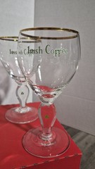 Irish Coffee Glasses Set of 4 Gold Rim Shamrock Design Decorative Glass