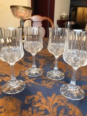 Cristal De Flandre Fascination Wine Goblets  Boxed 24% Lead Crystal Set of 4