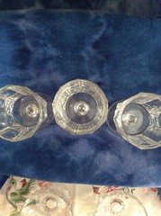 Westmoreland Paneled Grape Footed Wine glasses 3 7/8″ Tall Set of 3