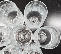 7) Import Assoc Cascade Fluted Champagne Set Vintage Etch Cut Stemware Retro Lot