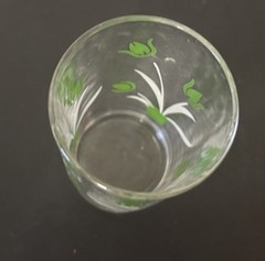 Green Tulip Hazel Atlas 3.5” Tall Swanky Swig Juice Glass