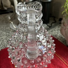MINT Wranovsky Czech Bohemian 9″ HOBNAIL Crystal Glass Jug Pitcher