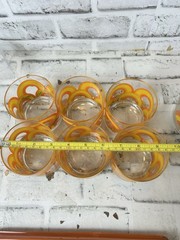 1960s Colony Retro Glassware Set, Glasses, Ice bucket & Tray
