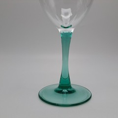 Luminarc Green Stem Glass Goblet Elegant Clear Glassware France