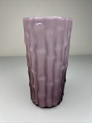 Set of 4 Rare Imperial Glass Bambu Bamboo Cased White Purple Tumbler