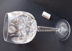 Xxl Glass Foot Cup Trophy Hand-Cut Val St. Lambert Around 1900 M923