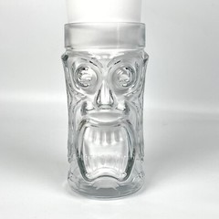 Anchor Hocking Double Sided Screaming Tiki Glass 6.25″ Clear Molded 16 fl. oz.