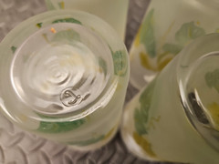 Vintage Libbey Caladium Frosted Tumblers Set of 8 MCM Highball Glassware