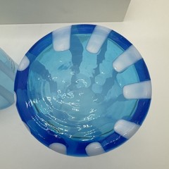 Alessandro Coppola Arte di Murano Italy Blue White Glass Tumblers Set of 2 NWT